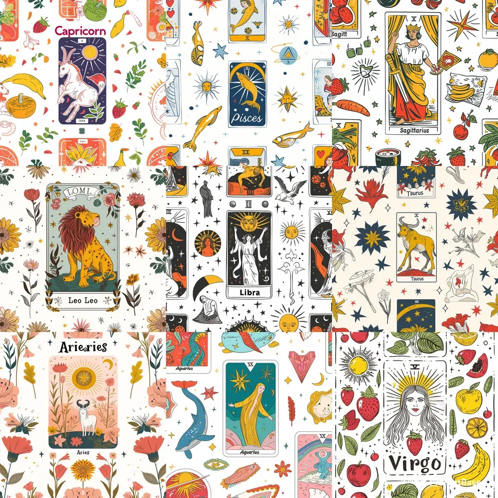 Simple Tarot Card Pattern Art