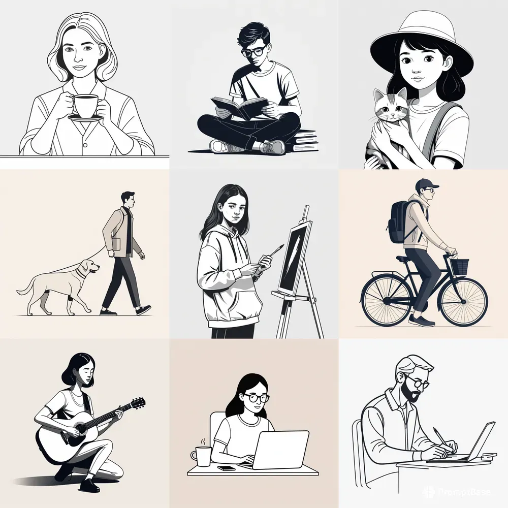 Notion Minimalist Character Art