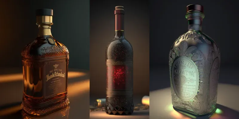 Fancy Beverage Bottles generated by undefined