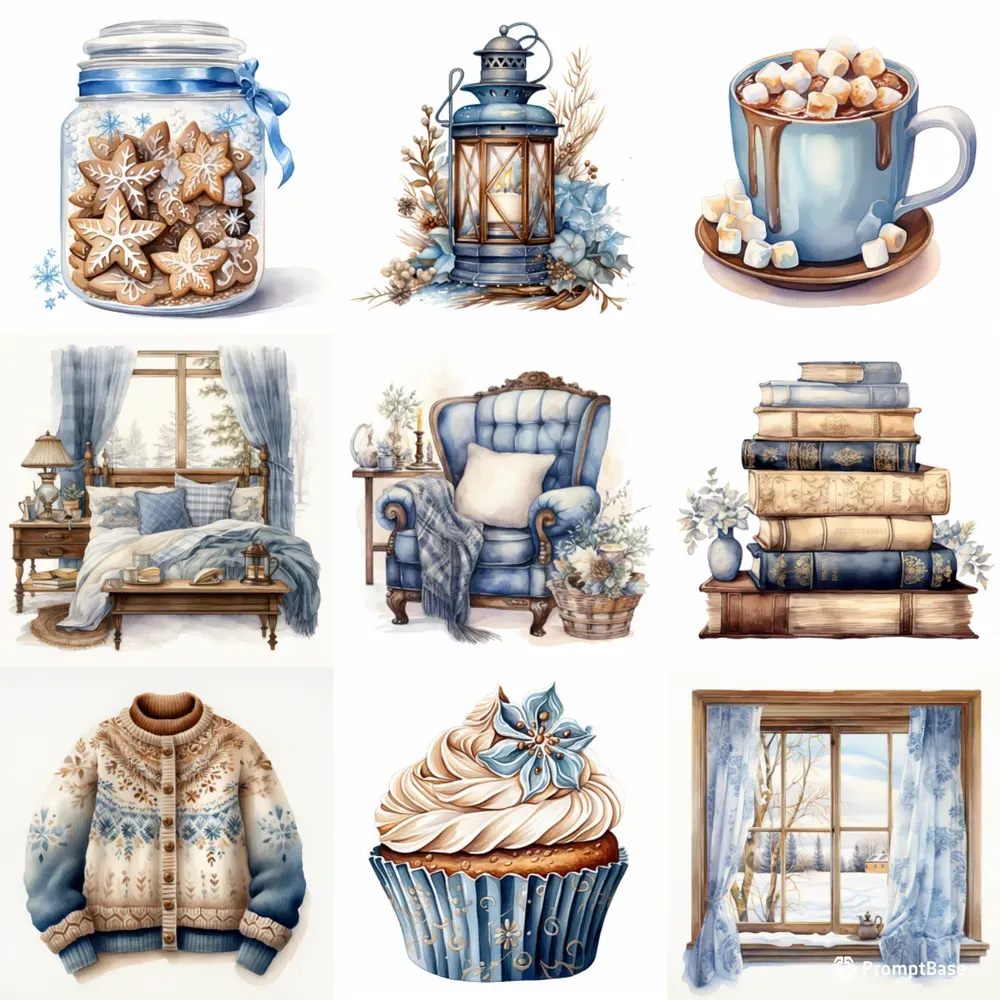 Watercolor Winter Cliparts