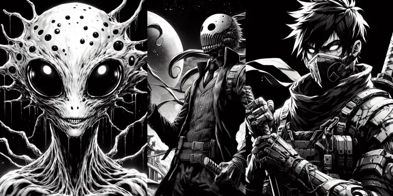 Anime Black And Whites generated by undefined