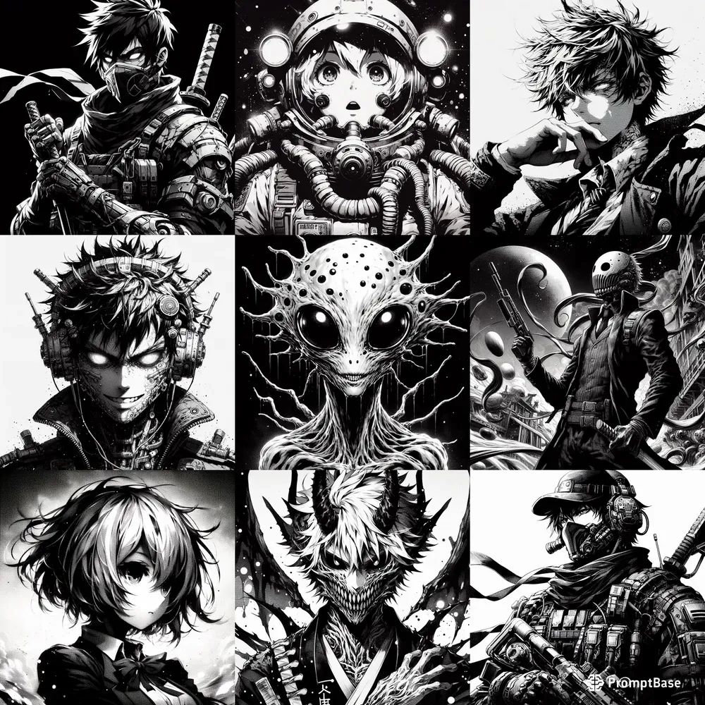 Anime Black And Whites
