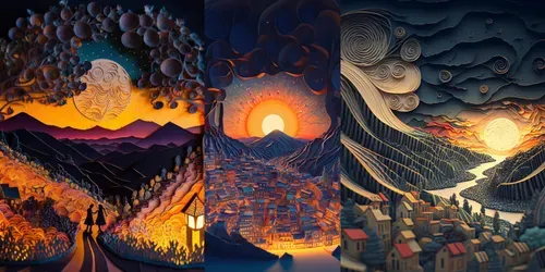 Surreal Paper Art generated by midjourney