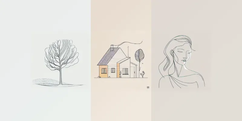 Graphic Line Art Sketches generated by undefined
