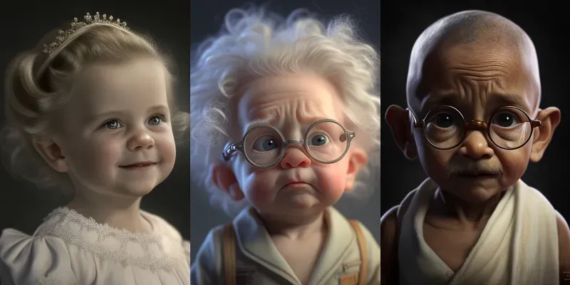 Baby Figures Of Famous People generated by undefined