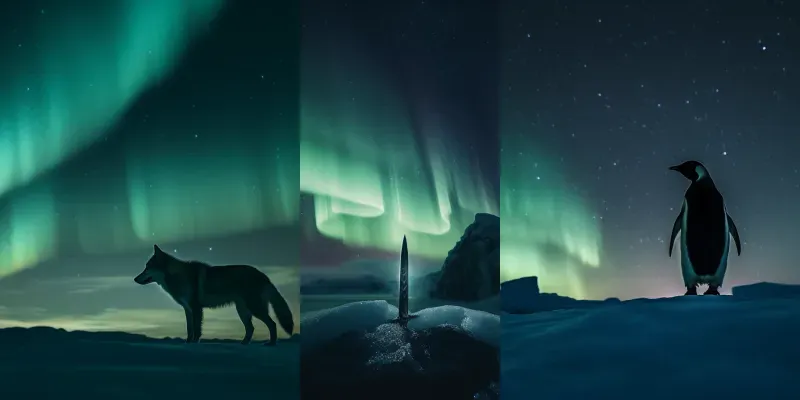 Elegant Photography Northern Lights generated by undefined