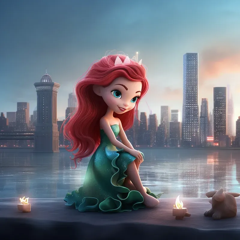 Cute Disney Princess In Modern World