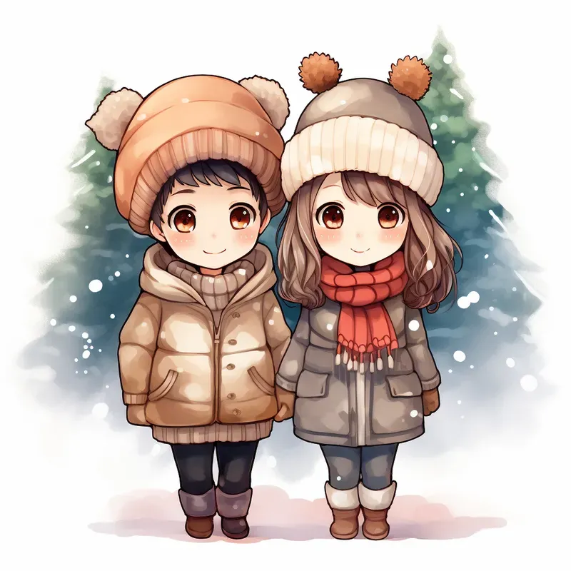 Cute Couple Illustrations Stickers