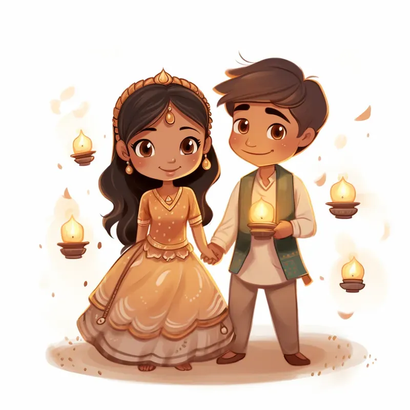 Cute Couple Illustrations Stickers