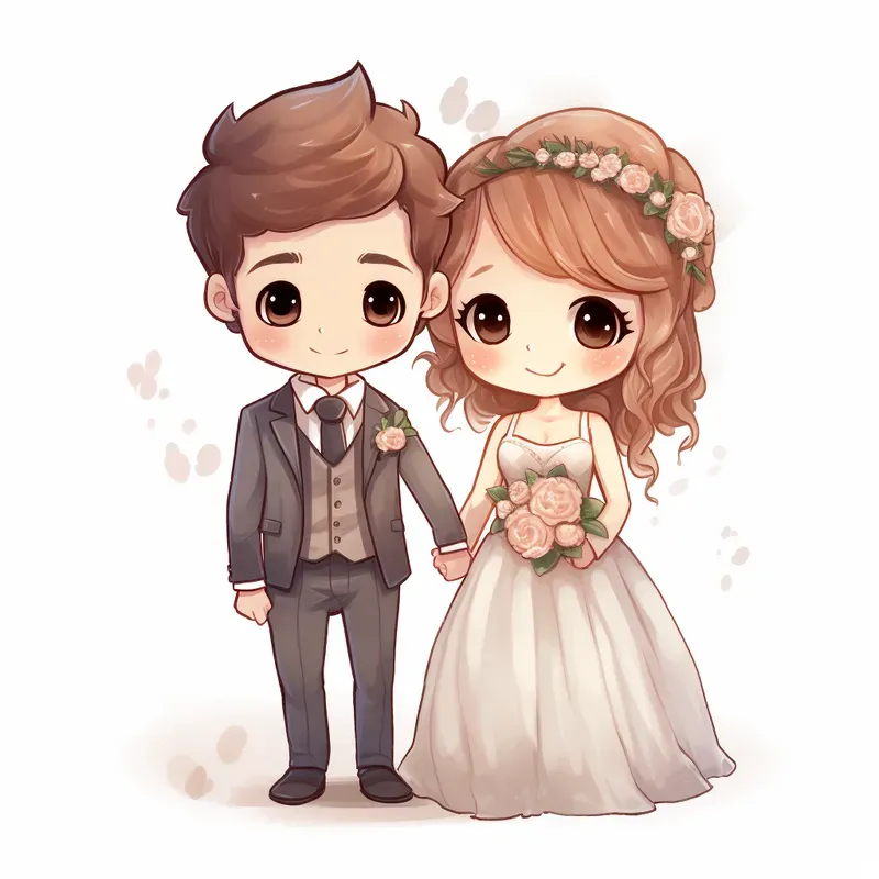 Cute Couple Illustrations Stickers