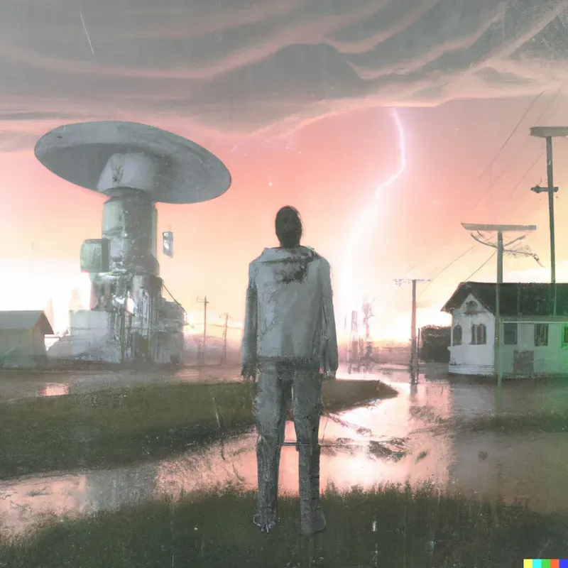 A Lone Person Boldly Facing An Arbitrary Scene