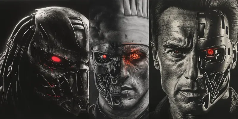 T800 Terminator Style Portraits generated by undefined