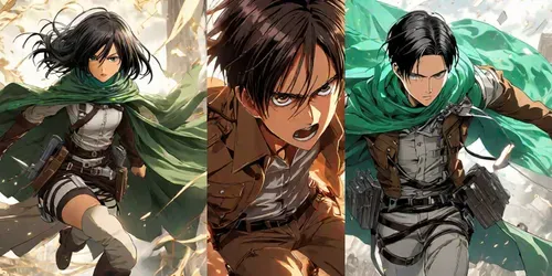 Attack On Titan Characters generated by midjourney