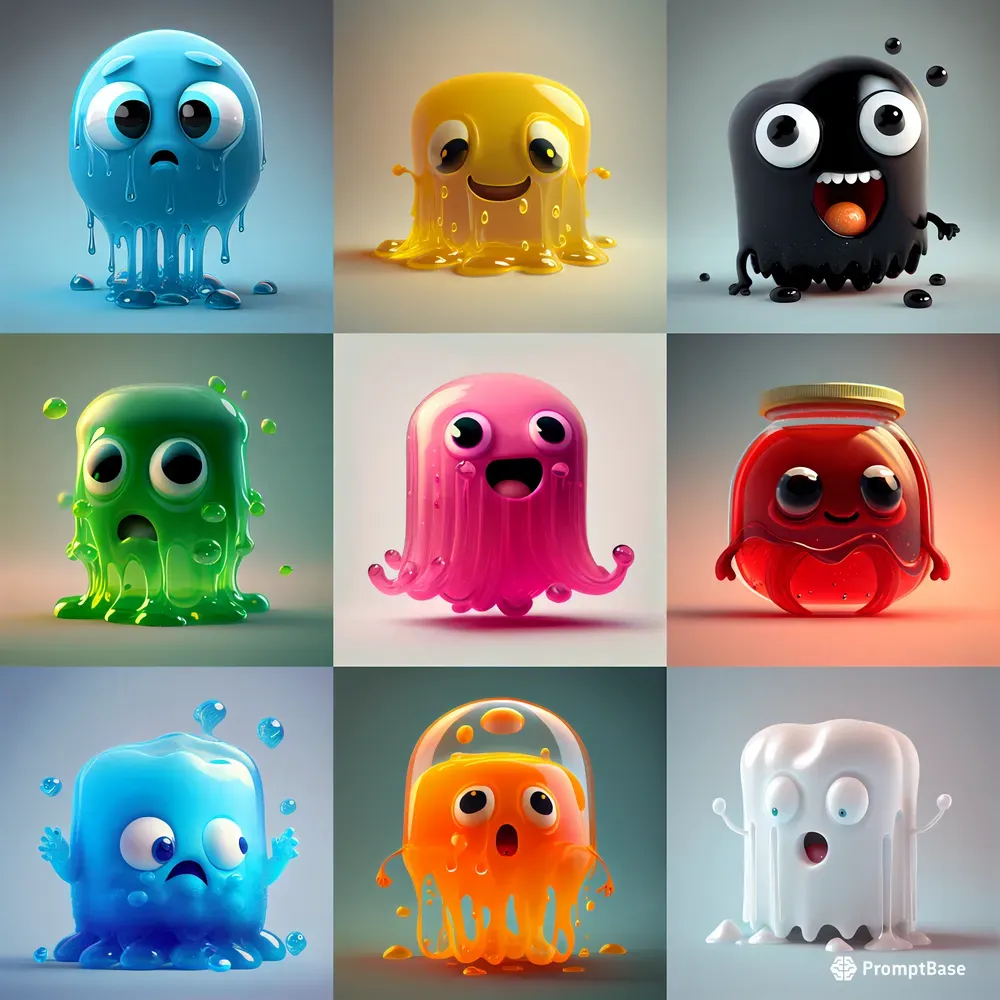 3D Pixar Jelly Characters
