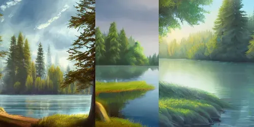 Lake Paintings generated by stable-diffusion