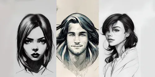 Realistic Pencil Sketch Portrait generated by midjourney