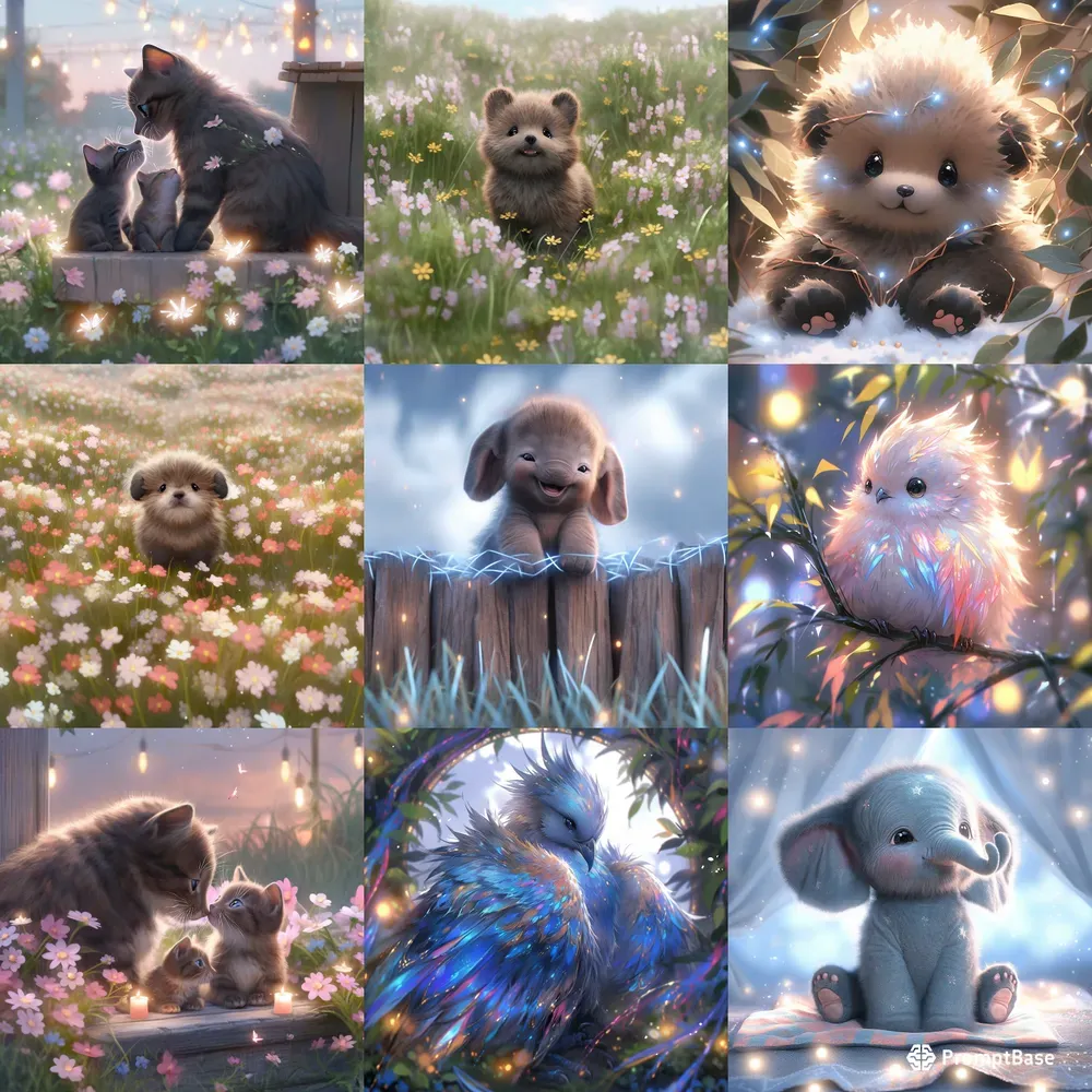 Cute Animals 3D Art