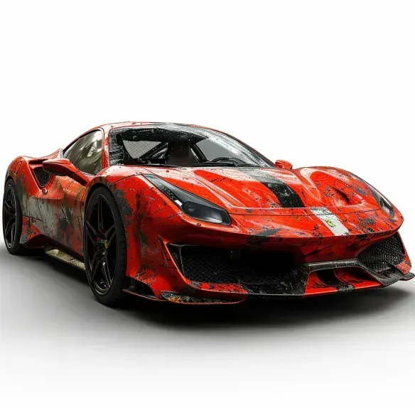Dynamic Sports Car Brushwork Art