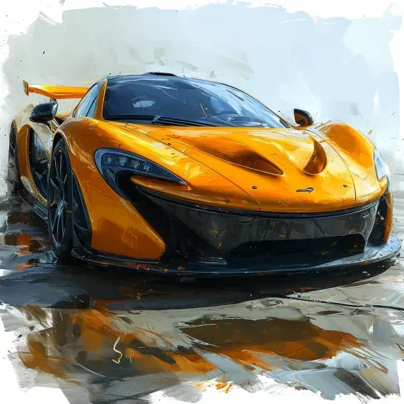 Dynamic Sports Car Brushwork Art