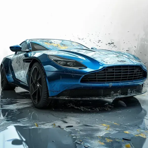 Dynamic Sports Car Brushwork Art