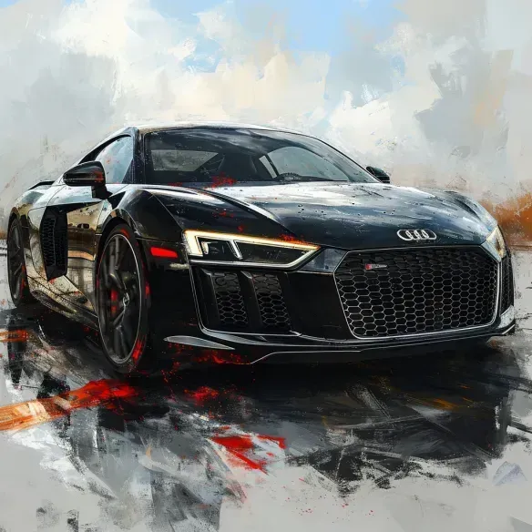 Dynamic Sports Car Brushwork Art