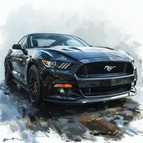 Dynamic Sports Car Brushwork Art