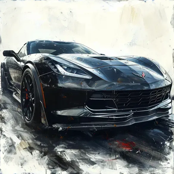 Dynamic Sports Car Brushwork Art