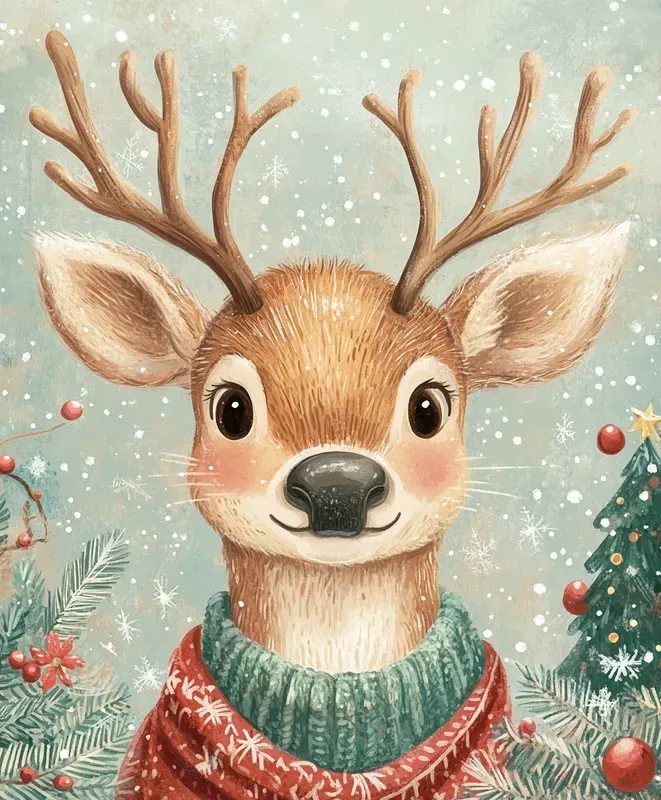 Vintage Cozy Christmas Illustrations