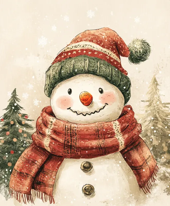 Vintage Cozy Christmas Illustrations