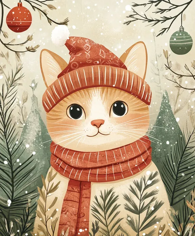 Vintage Cozy Christmas Illustrations