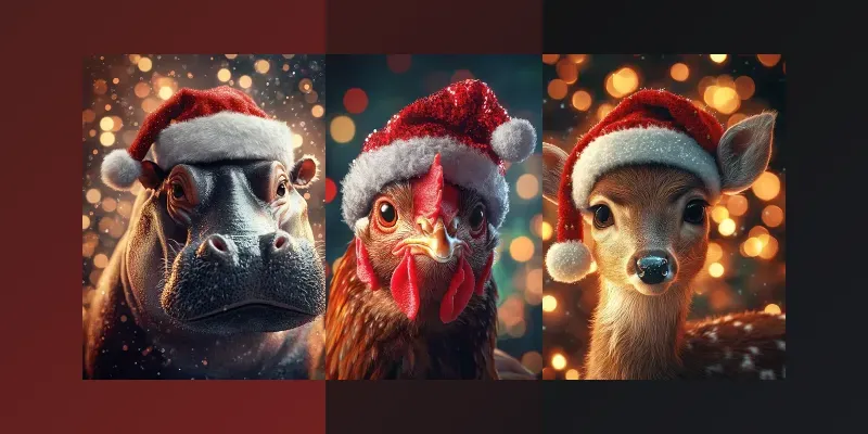Adorable Christmas Animals generated by undefined
