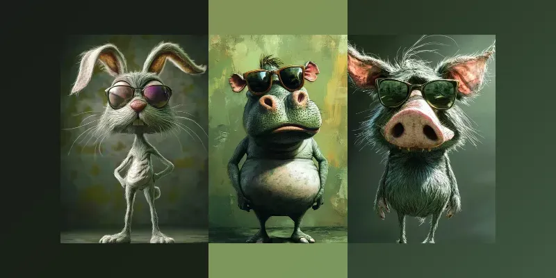 Caricatures Of Bizarre Animals generated by undefined