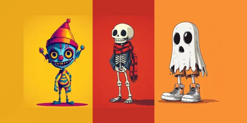 Cartoon Characters With Spooky Twists generated by undefined