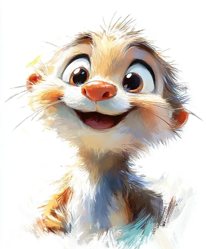 Adorable 3Dlike Cartoon Animals