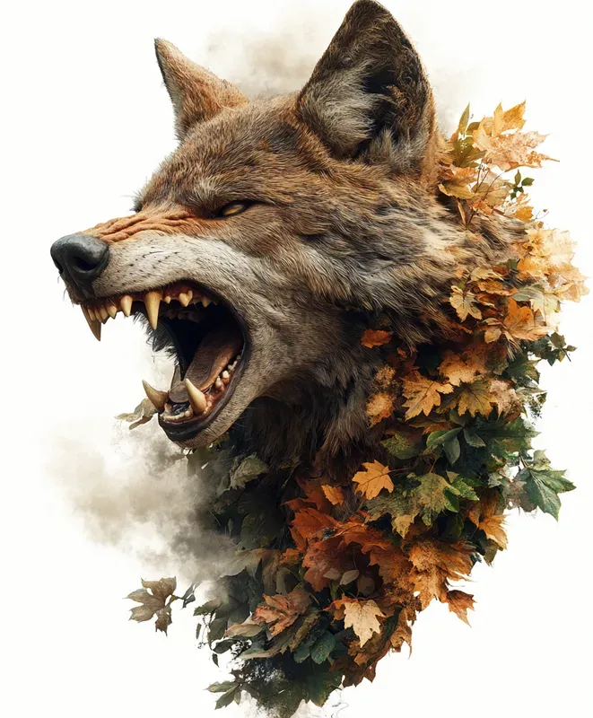 Hyperrealistic Animal Autumn Foliages