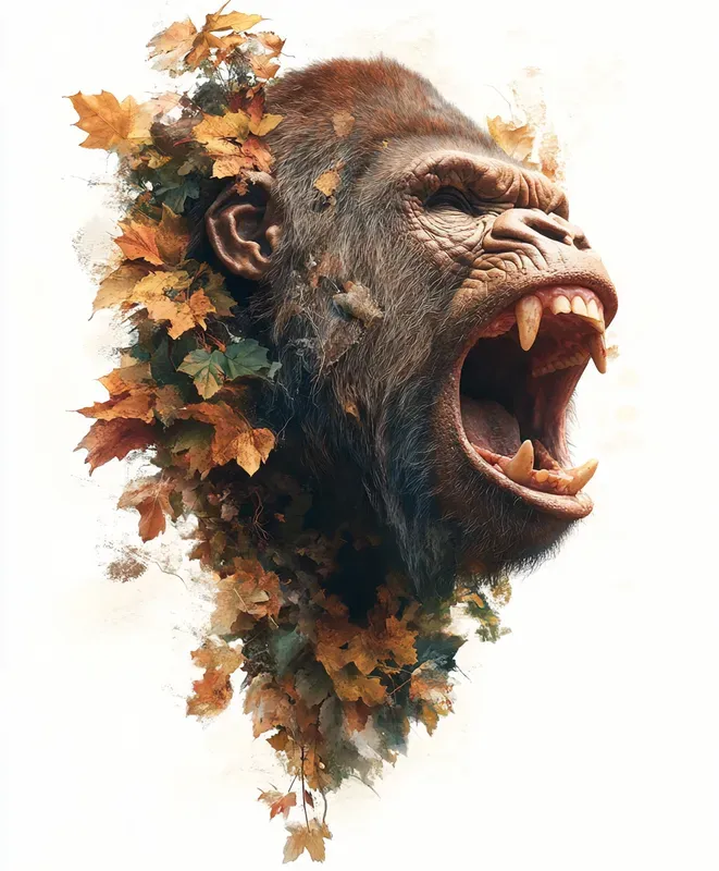 Hyperrealistic Animal Autumn Foliages