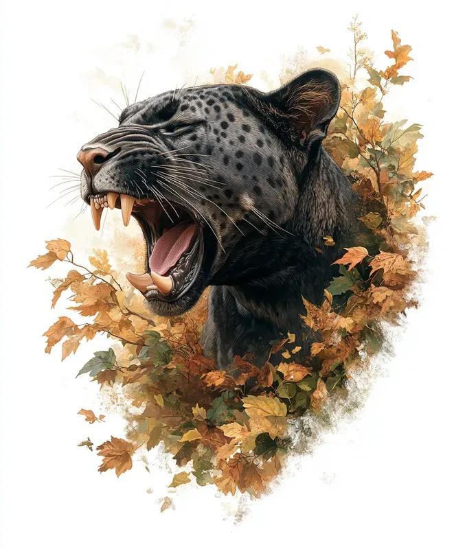 Hyperrealistic Animal Autumn Foliages
