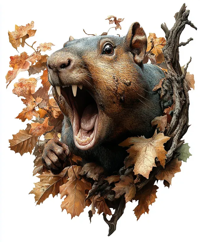 Hyperrealistic Animal Autumn Foliages