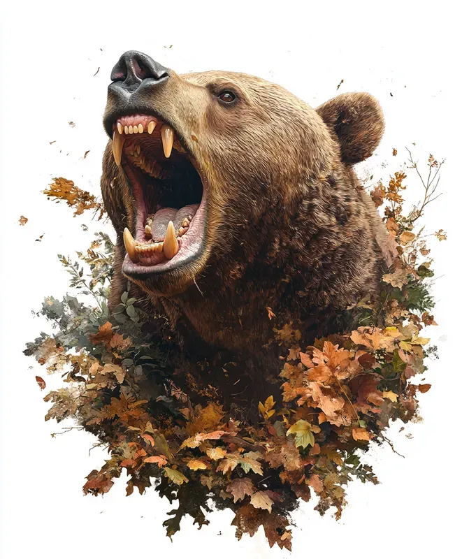 Hyperrealistic Animal Autumn Foliages