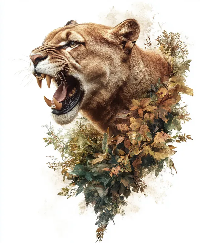 Hyperrealistic Animal Autumn Foliages