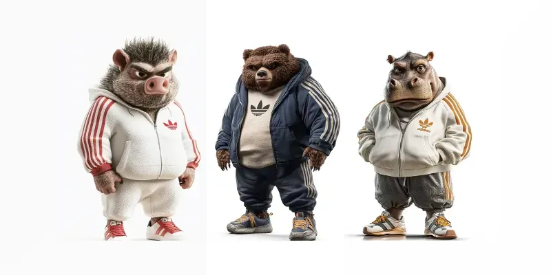 Playful 3D Animals In Sporty Tracksuits generated by undefined