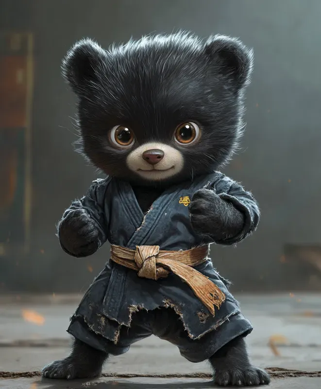 Babies Animals In Martial Art Stances