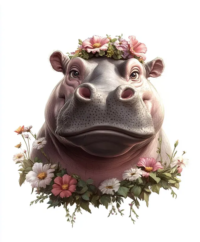 Feminine Animal Portraits With Flowers