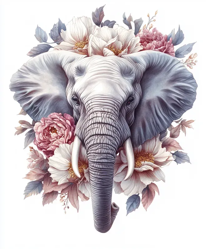 Feminine Animal Portraits With Flowers