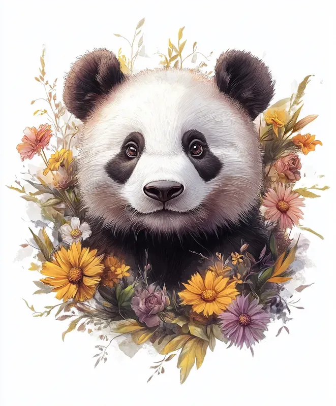 Feminine Animal Portraits With Flowers