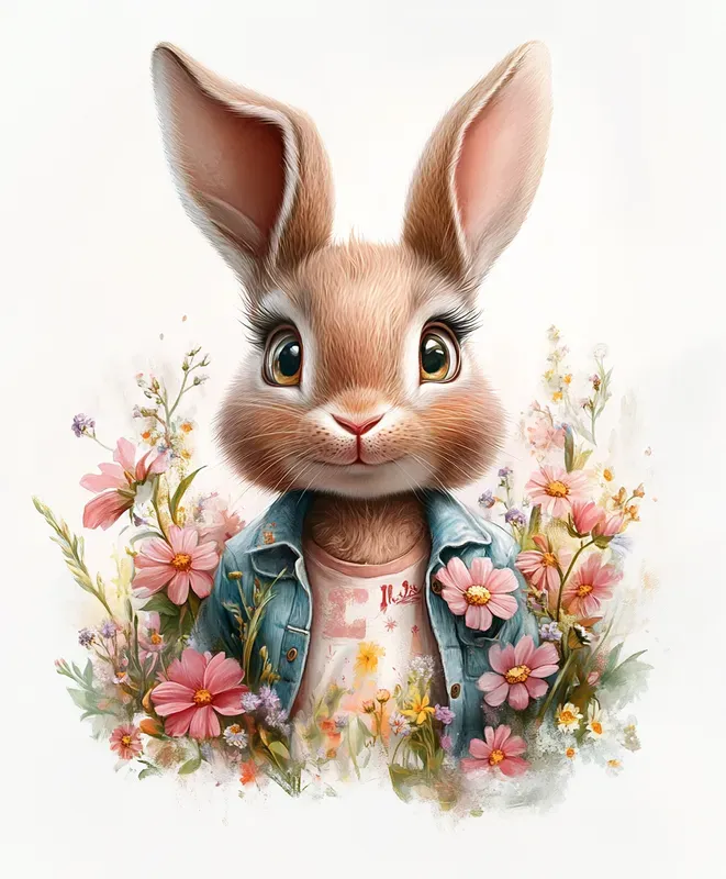 Feminine Animal Portraits With Flowers