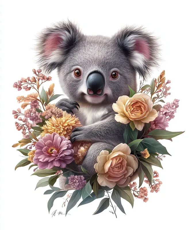 Feminine Animal Portraits With Flowers