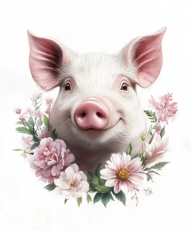 Feminine Animal Portraits With Flowers