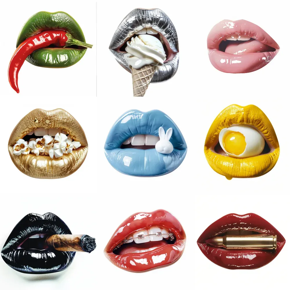 Glossy Lips Isolated On White