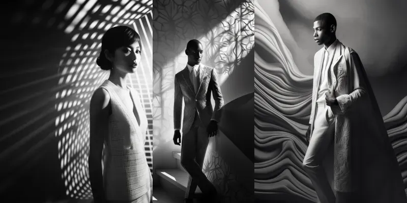 Black And White Fashion Elegant Photos generated by undefined